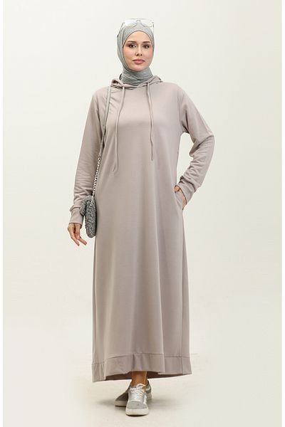 sefamerve Sportkleid mit Kapuze und zwei Fäden – 0190-13 Stone