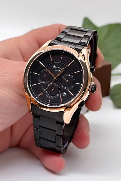 Ferrucci Function Men's Wristwatch Steel Strap Steel Case 3 Atm Water Resistance