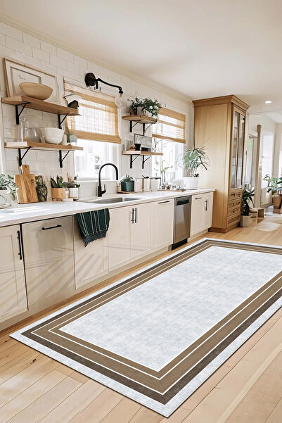 Evimle Makinede yıkanabilir kaymaz taban leke tutmaz mutfak halısı salon halı...