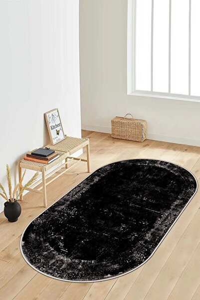 Hülya Home Kesme Halı Desenli Dijital Baskı Yıkanabilir Kaymaz Taban İnce Sal...