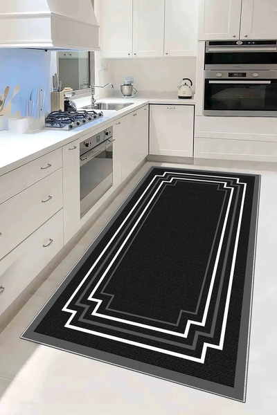 Evimle Makinede yıkanabilir kaymaz taban leke tutmaz mutfak halısı salon halı...