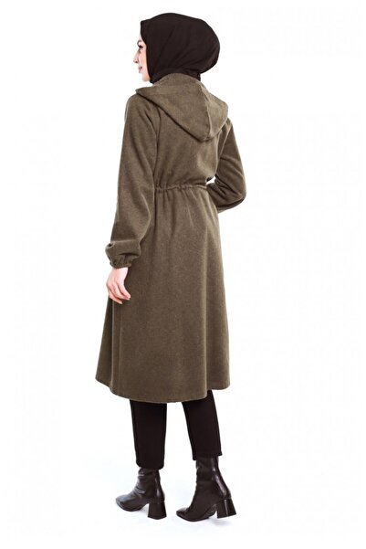 sefamerve Khaki Stamp Hooded and Drawstring Waist - 3199-04