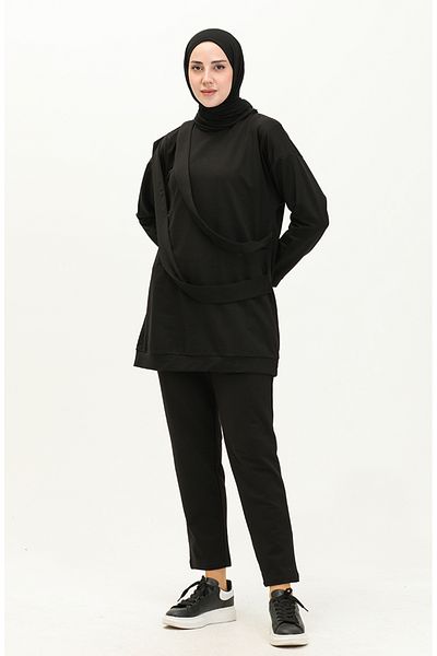 sefamerve Σετ φόρμας Black Crew Neck - 70091-02