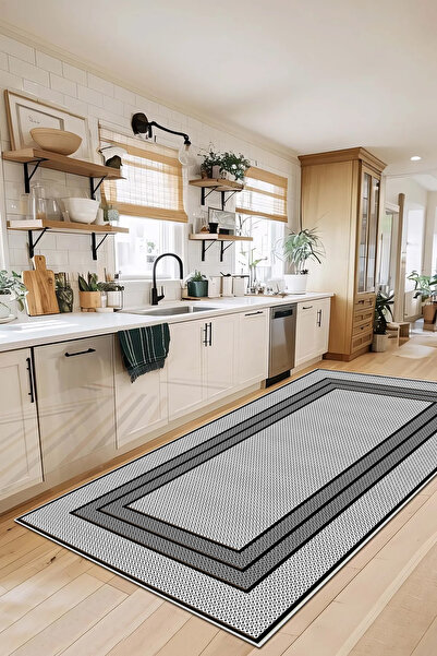 Evimle Makinede yıkanabilir kaymaz taban leke tutmaz mutfak halısı salon halı...