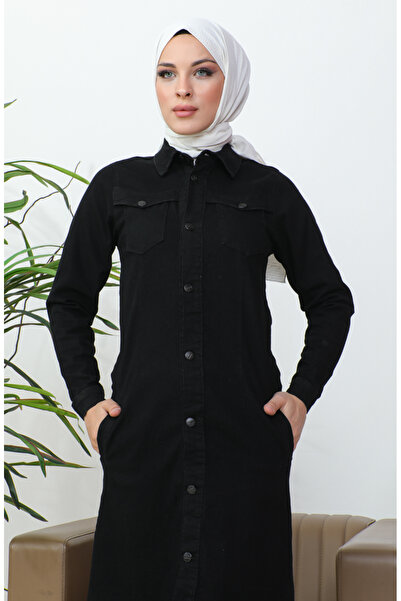 sefamerve Uzun Kot Ceket 36001-03 Siyah