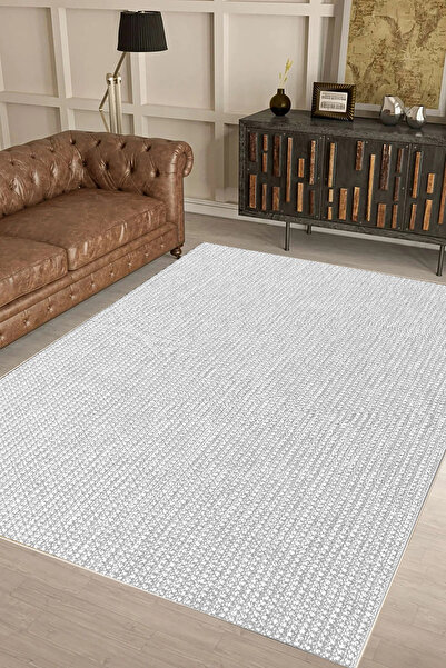 UZZA Salon Halısı Geometrik İskandinav Eskitmeli Dijital Baskı Yıkanabilir Ka...