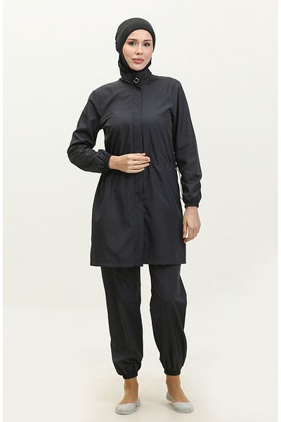 sefamerve Hijab-Badeanzug mit Tasche 5037-02 Marineblau