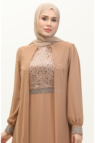 sefamerve Mink Chiffon Evening Dress - 52876-05