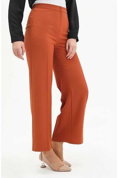sefamerve Pantaloni largi de culoare cărămidă - 1141-08