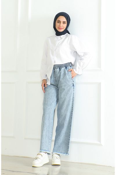 sefamerve Jeanshose mit elastischem Bund 1793-01 Hellblau