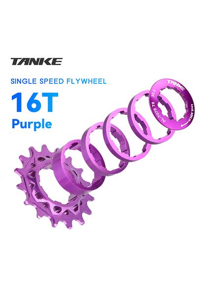 TANKE 16T purple TANKE-Single Speed Flywheel Conversion Kit,18T,HG Cassette Cog,MTB Road Bike Sprocket for