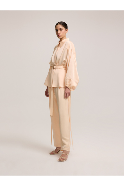 BAQA Kemerli Somon Renk Gömlek