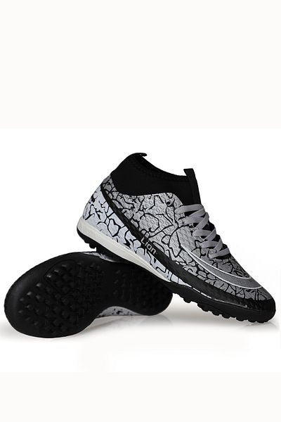 Freemax Children's Astroturf Football Shoes Freemax with Guaranteed Socks.1071Cckhs Black Silver