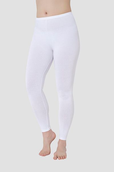 Arma Yıldız Colanți lungi din Lycra din bumbac alb de damă