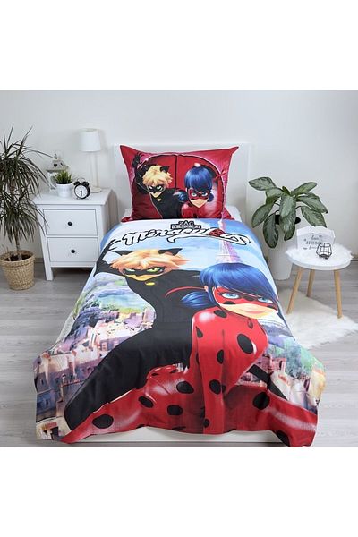 Miraculous 2-piece bed linen set, Duvet cover, 140x200 cm, pillowcase, 70x90 cm, Multicolor, LadyBug