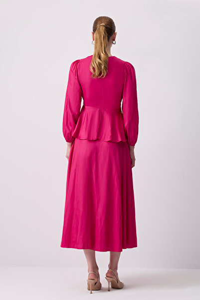 Touché Privé Front Tie Satin Blouse Skirt Set