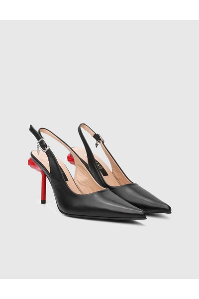 İLVİ Lippman Genuine Leather Black Women's Heeled Sandals