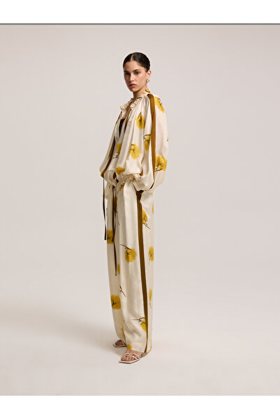 BAQA Çiçek Desen Fermuarlı Bluz