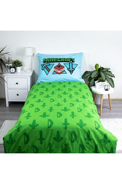 MINECRAFT 2-piece bed linen set, Duvet cover, 140x200 cm, pillowcase, 70x90 cm, Multicolor, Minecraft