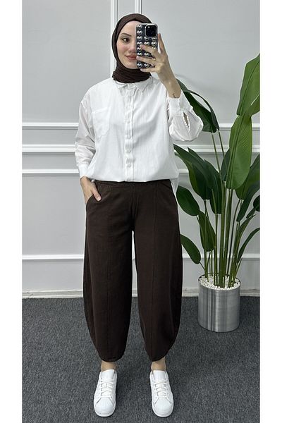 bybaharoz Linen Balloon Trousers