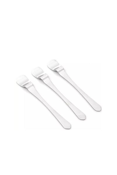 NETAVANTAJ Destino Shaped Silver Shiny Coffee Spoon Set 6 Pieces