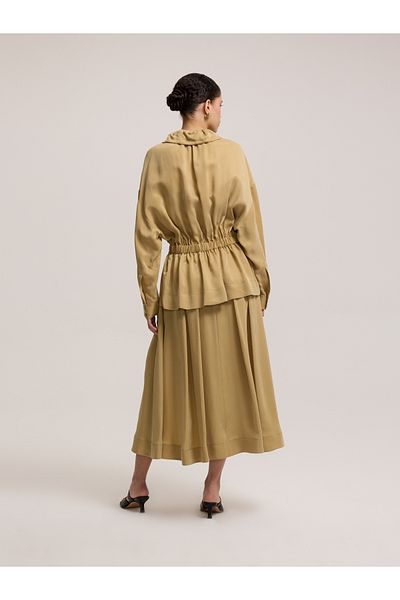BAQA Shirred Collar Khaki Jacket