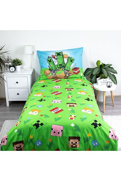 MINECRAFT 2-piece bed linen set, Duvet cover, 140x200 cm, pillowcase, 70x90 cm, Multicolor, Minecraft