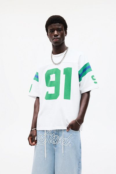 Pull & Bear White T-shirt with number graphic