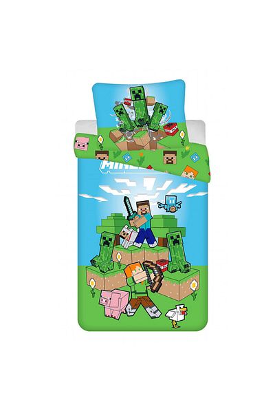 MINECRAFT 2-piece bed linen set, Duvet cover, 140x200 cm, pillowcase, 70x90 cm, Multicolor, Minecraft