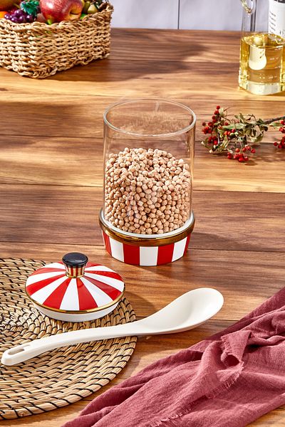 Paçi Porcelain Glass Red White King Size 2000 ml