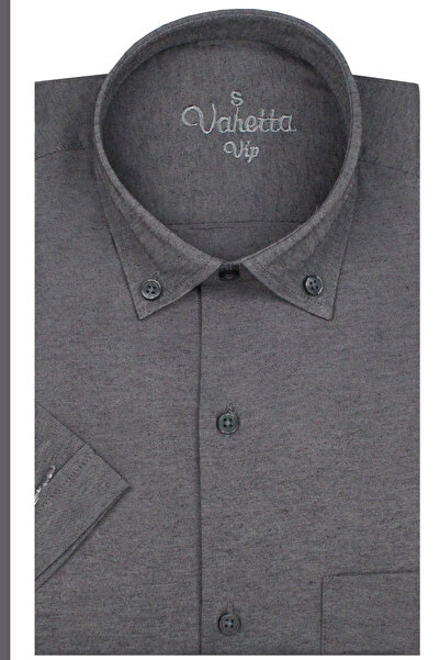 Varetta Ανδρικό καπνιστό κοντομάνικο φαρδύ βαμβακερό πουκάμισο με τσέπες με κουμπιά