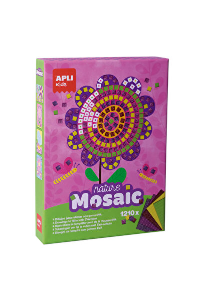 Apli Kids Joc educativ Mozaic din spuma EVA, flori si natura, Apli, 1210 piese, +4 ani