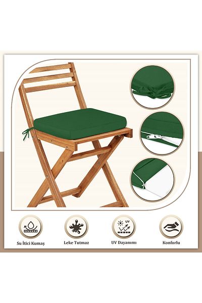 Evim Canvas 6-Piece Grass Liquid-Proof Stain-Proof Zippered Lace-Up Chair Cushion 40 X 40 cm