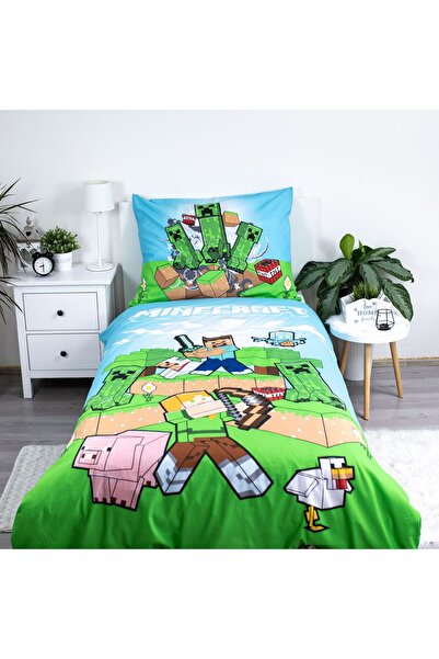 MINECRAFT 2-piece bed linen set, Duvet cover, 140x200 cm, pillowcase, 70x90 cm, Multicolor, Minecraft