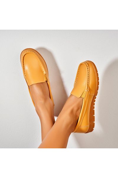 Joana Women's Loafers Natural Leather Camel Gena