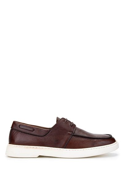 Tamer Tanca Men's Genuine Leather Brown Casual Shoes