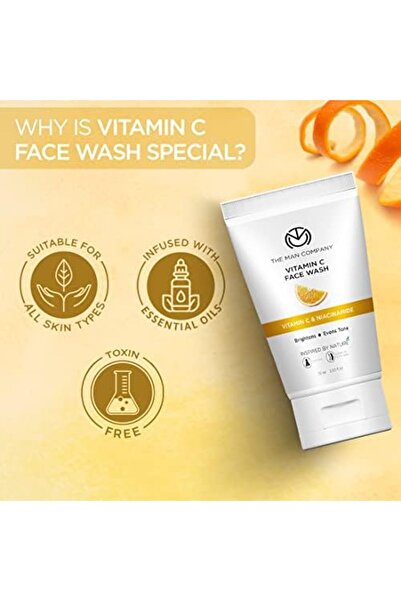 The Man Company Skin Brightening Vitamin C Face Wash with Turmeric and Niacinamide - 75 ml