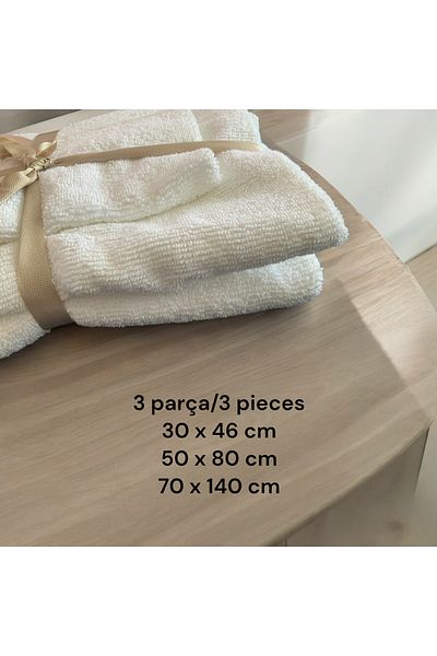 Madame Coco Σετ Πετσέτες Avril - Luxury Collection 3 τεμαχίων Κρέμα