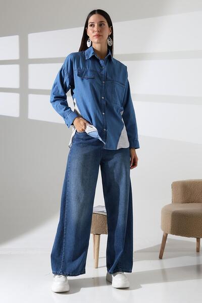 ribana Дънкова риза с бродерия от камъни