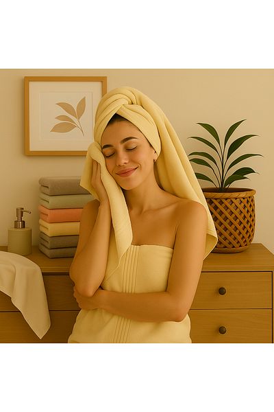 Selen 100% Cotton Bath Towel 6 Pieces 80X140Cm