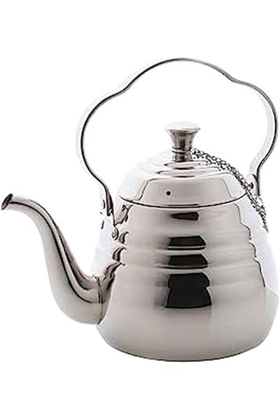 ALSAIF 4L Saif Teapot, durable and elegant, ideal for serving tea and other types of tea. Silver color.