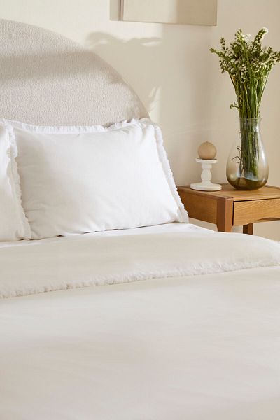 Karaca Home Ella Krep 100% Cotton Double Duvet Cover Set White