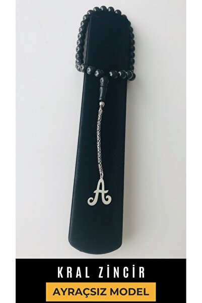 ARE SILVER A Harfli Behzat Ç. Tesbihi 925 Ayar Gümüş Püsküllü Oltu Taşı Tesbih