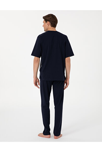Pierre Cardin Lacivert Kısakol 3'lü Jakarlı Pijama Takımı 50314443-200