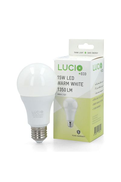 LUCİO 3-Piece 15W 3000K 1350 Lumens Energy-Saving Flicker-Free E27 LED Bulb