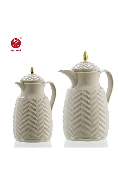 Rose Rs-2020-طقم ترمس شاي وقهوة مكون من 2 ترمس روز سعة 1 لتر قهوة و (600 ممل ...