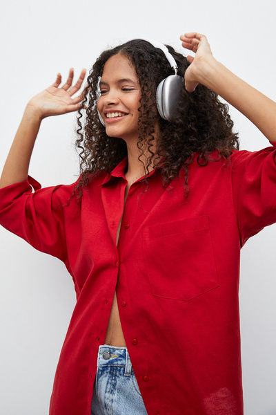 urban focus Oversize Keten Gömlek