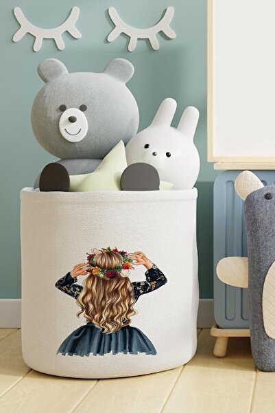 DT KIDS Λευκό Crown Καλάθι παιχνιδιών για κορίτσι