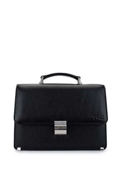 Tamer Tanca Men's Genuine Leather Black Floater Briefcase