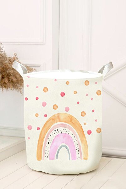dekomingo سلة ألعاب ومنظم غرفة بألوان قوس قزح